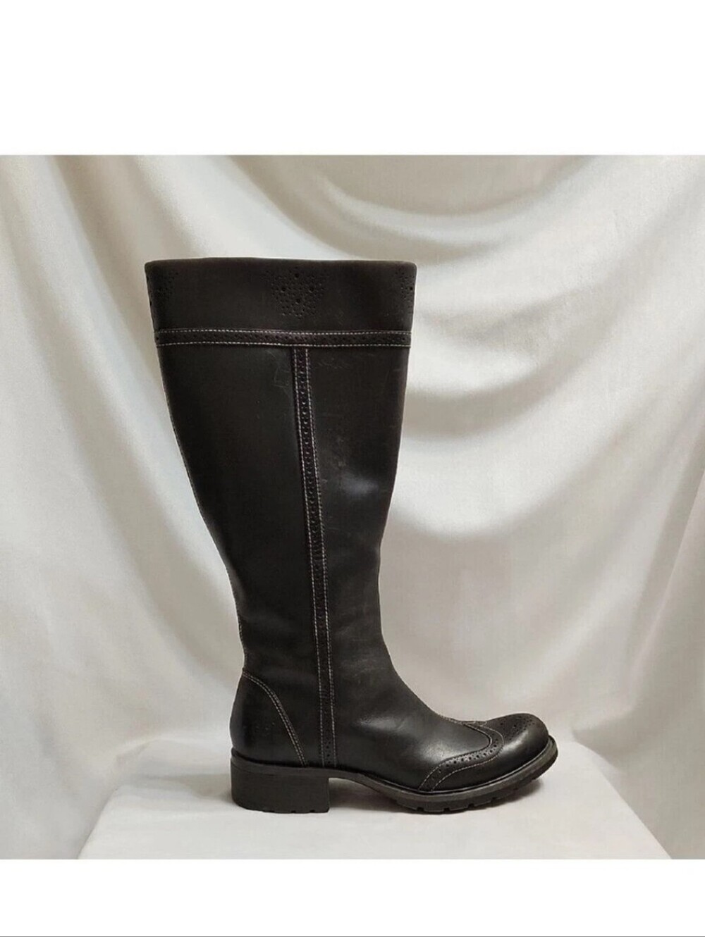 Timberland Tall Brown Leather Wingtip Riding Boots (Size 7.5)